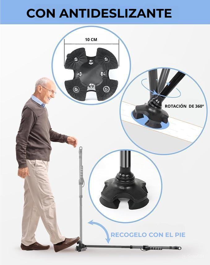 LumiStride™ Bastón Plegable con luz LED