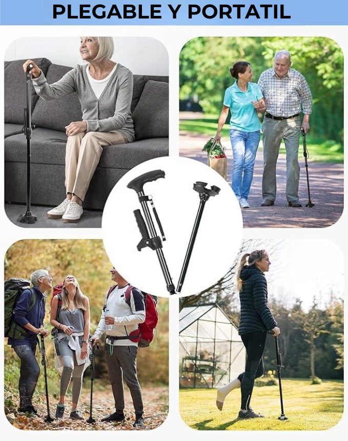 LumiStride™ Bastón Plegable con luz LED