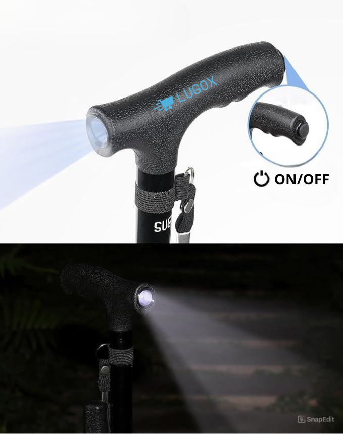 LumiStride™ Bastón Plegable con luz LED