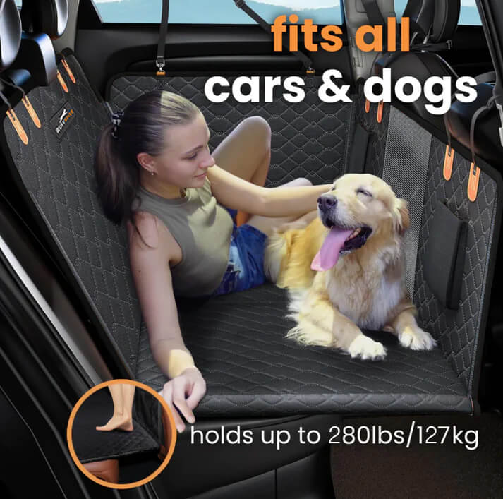 RuffRover 2.0™ - Protector de asiento de coche para perros con base dura