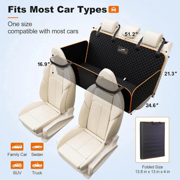 RuffRover 2.0™ - Protector de asiento de coche para perros con base dura